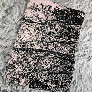 Black and Pink Textured Skirt